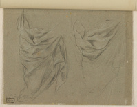 I 044
<br/>
Draperiestudies voor een vorst en een bediende
<br/>
<em>Cortona, Pietro da (1596-1669)</em>
